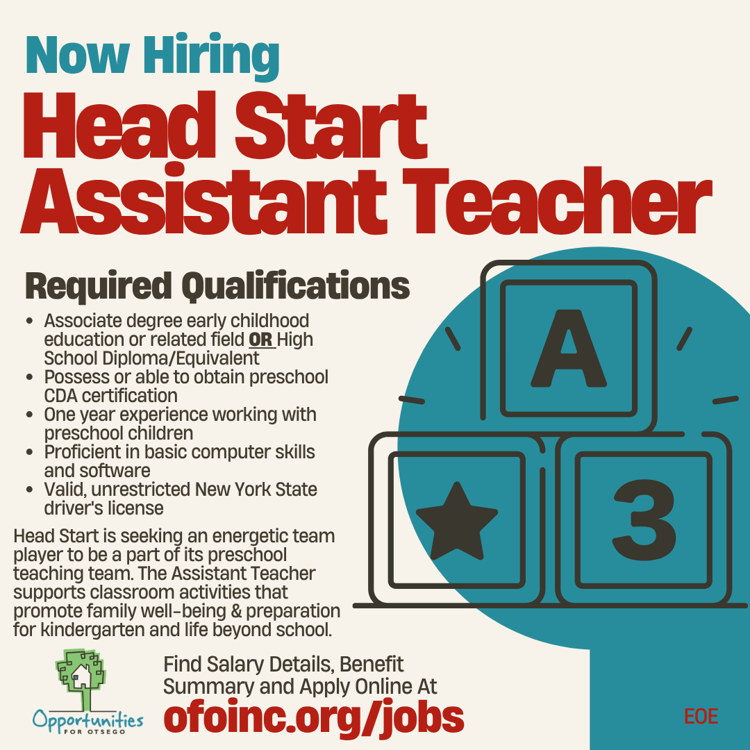 Head Start Assistant Teacher job posting